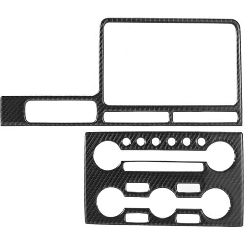 2Pcs/Set Carbon Fiber Central Control Navigation Trim Fit for Nissan GTR R35 08‑16