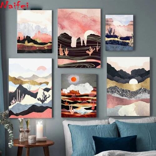 5D DIY Diamond Painting Abstract Sunrise Sunset Mountain Diamond Embroidery Landscape Cross Stitch Kit MosaicHome Decoration