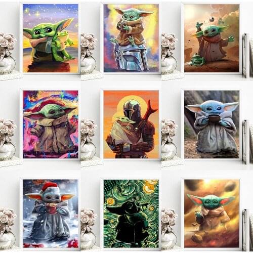 Disney 5D DIY Diamond Painting Cross Stitch Yoda Alien Brand New Inlaid Rhinestone High Quality Handmade Decoration Painting