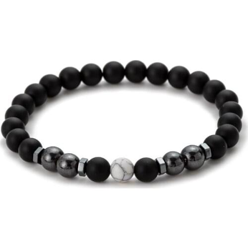 White 8mm Punk multicolor Agate beads Chakra Reiki Buddha Yoga Bracelet elastic adjustable Volcanic Stone Bangles ty4s