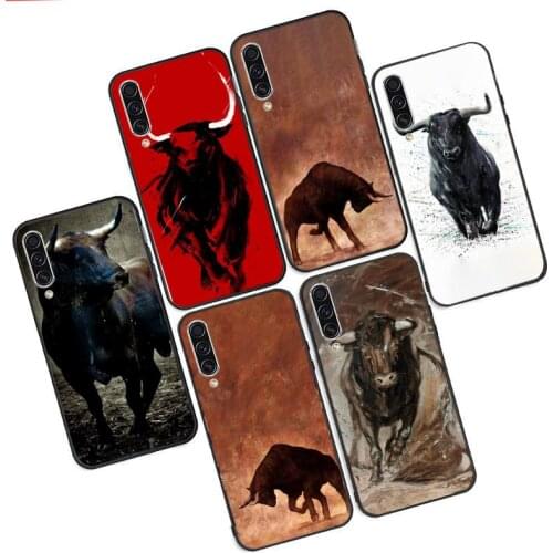 Bull fight Animal cow Phone Case For Samsung A20 A30 30s A40 A7 2018 J2 J7 prime J4 Plus S5 Note 9 10 Plus