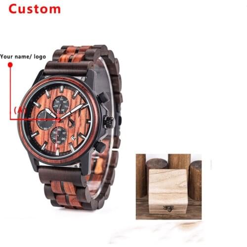 Relogio Masculino wooden watch men send husband and friend custom logo gift watch wooden gift box reloj hombre VICVS