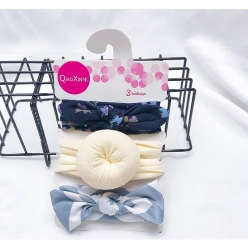 Baby Accessories 3Pcs/set Baby Girls Wave Point Headbands Toddler Hair Band Solid Newborn Bow Headwear Photo Props Kids Gifts