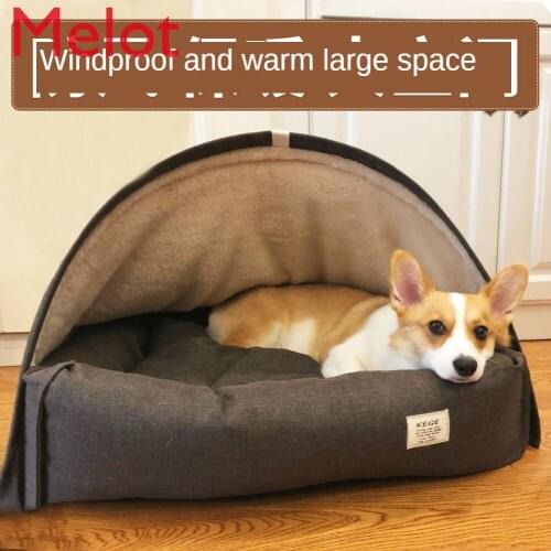 Pet Dog Kennel Winter Closed Tent Pet Sleeping Bag Removable and Washable Winter Thermal Supplies Four Seasons Universal Bed
