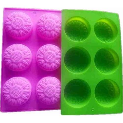 6 Holes Soap Making Mold Daisy Flower DIY Handmade Soap Stome Mold Fondant Cake Decoring Tools Candle Mold Silicone Mould Soap