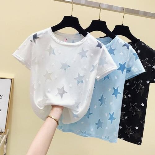 Oversize T Shirt Women Tshirt Korean Style Tee Shirt Femme Sexy O Neck Short Sleeve Print Geometric T Shirts Somen 2020 Summer