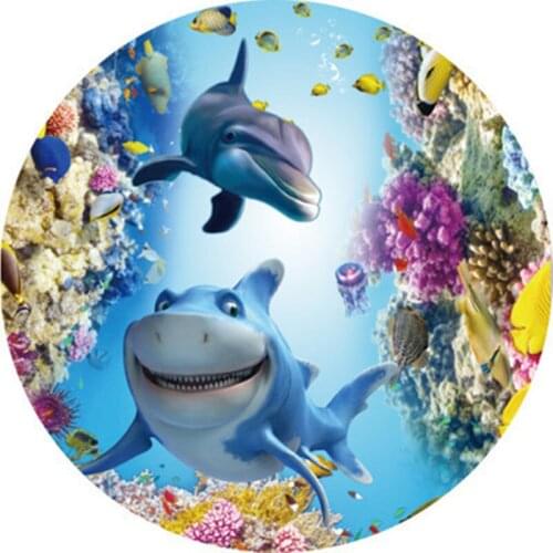 Creative Ocean Shark series Printed Round Carpets for Living Room Bedroom Area Rugs Entrance Mat Hallway/Wardrobe/Balcony Carpet