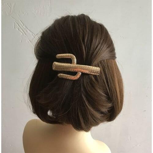 Creative Women Girls Metal Alloy Hair Clips West Cactus Shaped Glitter Polished Ponytail Holder Clamps Wavy Textured Hairpins