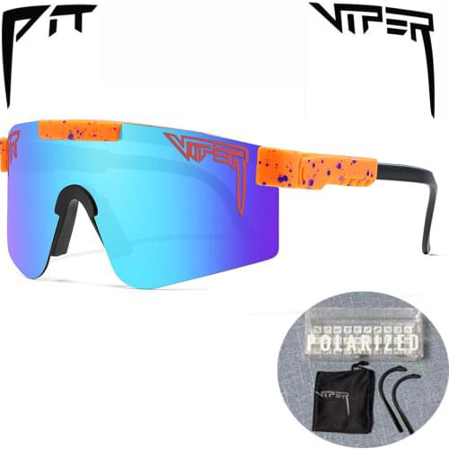 2020 NEW BRAND Mirrored Green lens pit viper Sunglasses polarized men sport goggle tr90 frame uv400 protection with case