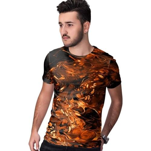 New Mens Warm Color Printing T-shirt Tops 3d Graphic T-shirt Summer Round Neck Shirt Boys Apparel Plus Size Streetwear Xxs-6xl