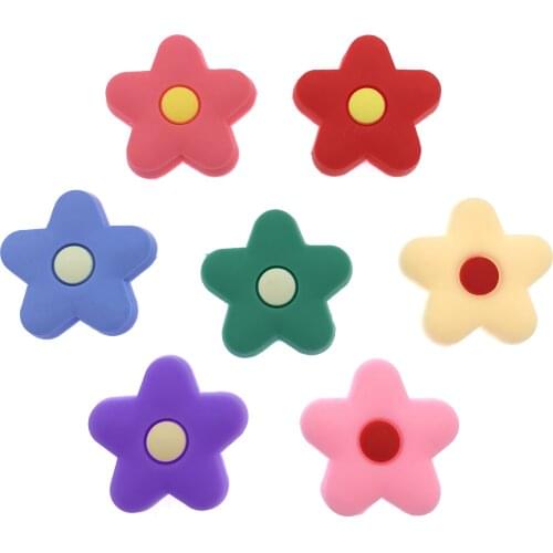 1PCS New Flower Icon Silicone Croc JIBIZT Plant Colorful Shoes Charms For Girls BB Gifts Wristband Accessoires Decoration