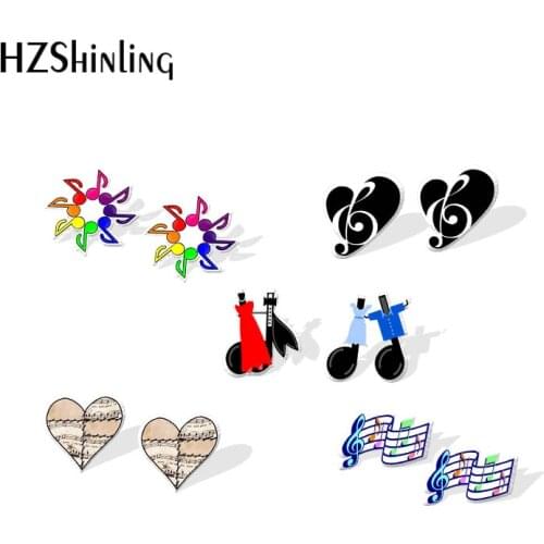 2019 New Musical Notes Earring Earring G-Clef Acrylic Earrings Love Music Note Epoxy Resin Earrings Gifts