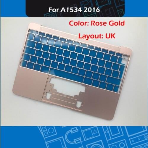 New A1534 Rose Gold Top case For Macbook Retina 12" A1534 Palm rest UK Layout Replacement 2016 Year