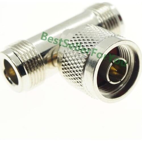 Adapter N male plug to 2x Two N female jack T triple RF Splitter connector 1M2F