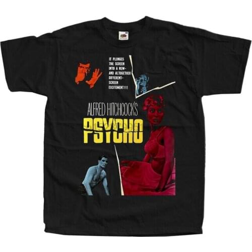 Psycho V3 Alfred Hitchcock Movie 1960 T Shirts Black All Sizes S 5Xl