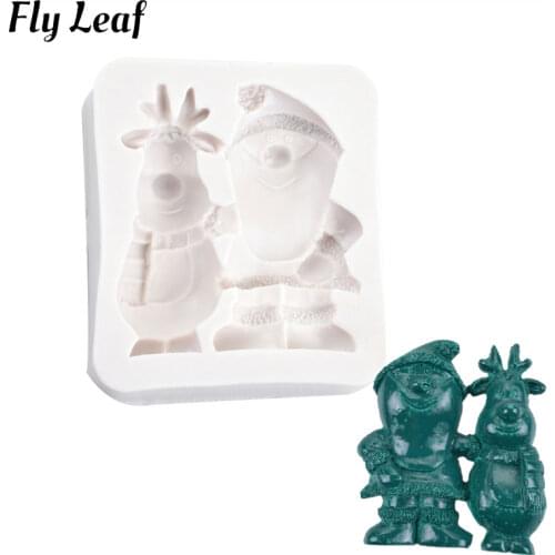 Christmas Series Silicone Mold Christmas snowflakes stars candles Mold Santa Claus Bells Fawn Snowflake Gloves Cake Decorating