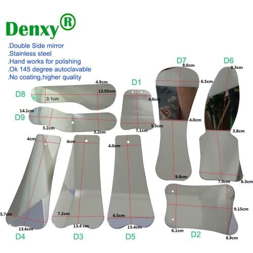 Denxy Quality Dental Orthodontic Double-Sided Mirrors Reflector Stainless Steel dental photograph mirror intraoral Dentistry