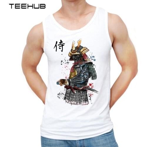 TEEHUB New Fashion Samurai Watercolor Design Men Tank Tops Hipster O-Neck Vest