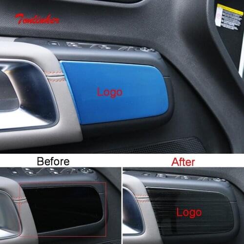 Tonlinker Interior Handrail side Cover Sticker for CITROEN C5 AIRCROSS 2017-19 Car Styling 4 PCS Stainless steel Cover sticker