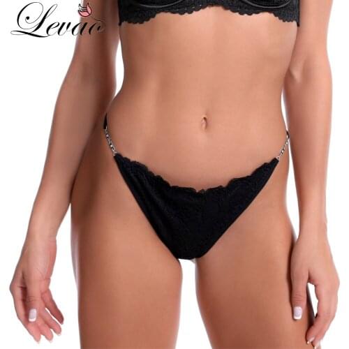 LEVAO Women Lingerie G String Soft Lace Underwear Femal Sexy T-Back Thong Romantic 3D Flower Panties Transparent Floral Knickers