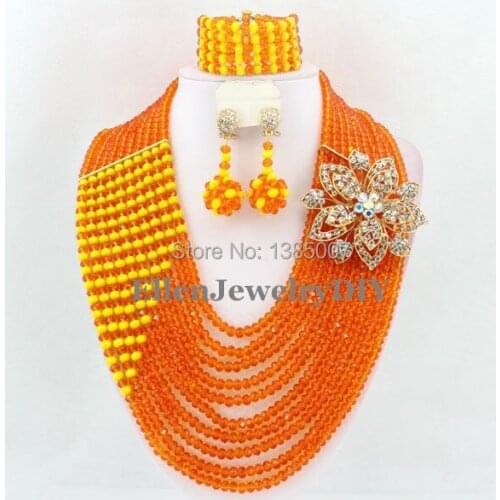 Splendid African Jewelry Sets African Crystal Beads Jewelry Set for Wedding W6643