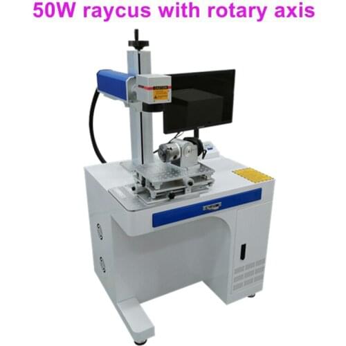 20W 30W Raycus Fiber Laser Marking Machine for metal plastic stainless steel jewelry with rotary