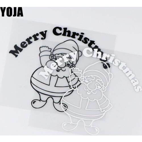 YOJA 16.8X14.9CM Merry Christmas Elderly Rear Windshield Vinyl Car Sticker ZT4-0051