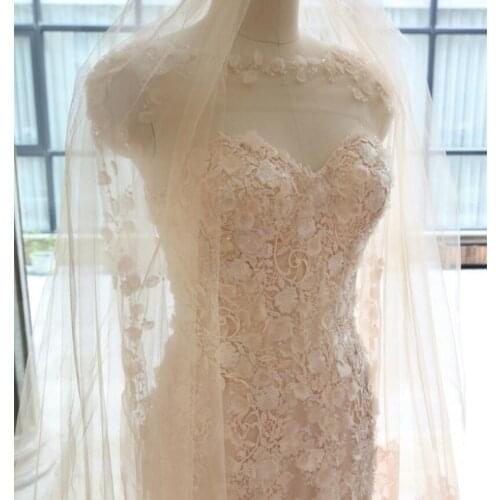 Gorgeous Off-Shoulder Sweetheart Champagne Sweep Train Backless Mermaid Lace Wedding Dress Bride Gown Vestidos De Novia