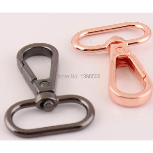 10pcs/lot 48*26mm Rose Gold color and Black color Swivel Clip Metal Snap Hook Clip Buckles dog clasp