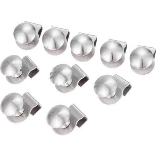 10Pcs Stainless Steel Bathroom Glass Door Handles Clamp Clips for Glass 5-6mm Toilet Showcase Drawer Cabinet Pulls Knob Hardware