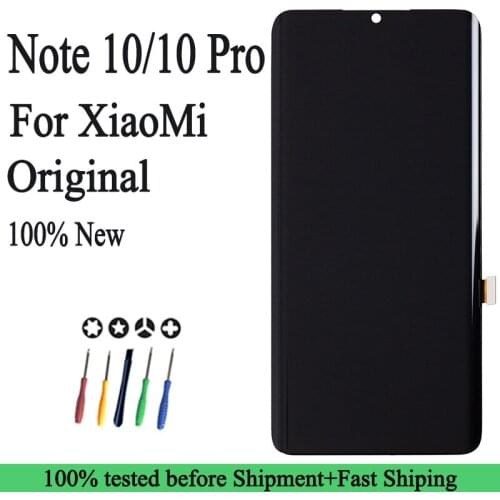 100% New Original Super Amoled For Xiaomi MI Note 10 /MI note 10 Pro LCD Display Edge Screen +Touch Screen Digitizer Assembly