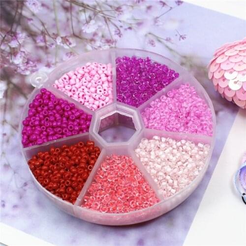 2mm Glass Seed Beads Box Set Charm Rondelle Spacer Loose Beads for Jewelry Making DIY Embroidery Handmade Crafts Wholesale