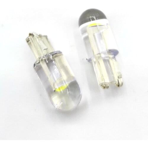 2PCS Car T10 W5W WY5W COB LED Wedge Parking Light Turn Side Bulbs Instrument Lamp Auto License Plate Light White Red Yellow 12V