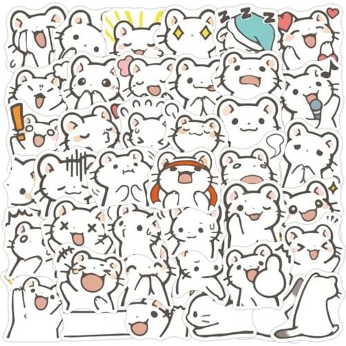 40Pieces/box Cat Friends Adhesive Stickers Decorative Album Diary Stick Label Paper Decor Stationery Stickers