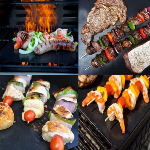 5Pcs BBQ Grill Mat Non-Stick Reusable Liners Oven Grill Foil Barbecue Liner Mat Bbq Tools Summer Accessories
