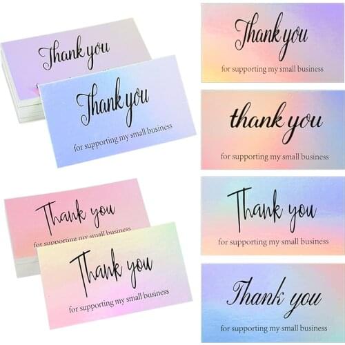 50pcs Thank You for Your Order Business Cards Thanks Greeting Card for Small Business Wedding Party Christmas Gift Decorations