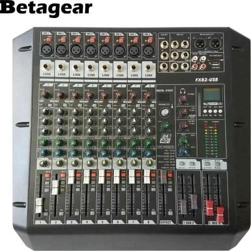 Betagear 8 Channel Mixer audio FX82USB rack mount studio mixer console recording studio equipments mini mixer dj equipements