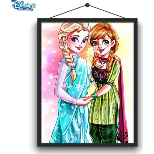 Disney 5D DIY Diamond Painting Princess "Indian Dress Wear" Illustration Round Diamond Embroidered Handicraft Home Decoration