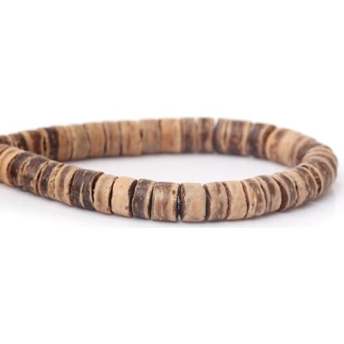 DoreenBeads Coconut Shell Spacer Beads Cylinder Light Coffee About 8mm Dia,Hole:About 1mm,62cm,3 Strands(About 162 PCs/Strand)