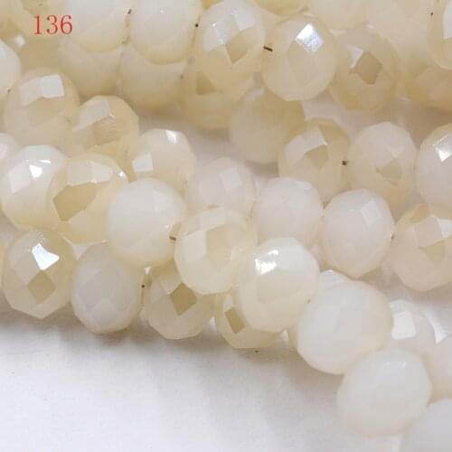 FLTMRH Milky white Color 8mm 70pcs Rondelle Austria faceted Crystal Glass Beads Loose Spacer Beads for Jewelry Making