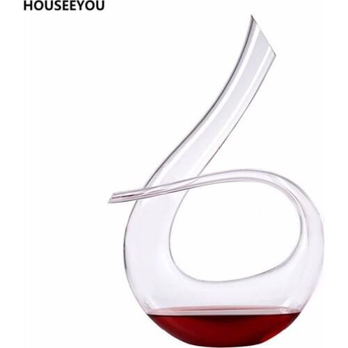 Elegant Hand-flown Glass Wine Decanter Barware Tool 750ml/1500ml Lead Free Crystal Wine Aerator Liquor Pourer Dispenser Bar Sets
