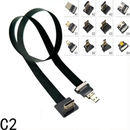 FPV HDMI-compatible Type A Male to HDMI Male HDTV FPC Flat Cable for Multicopter Aerial Photography 0.1m/0.2m/0.5m/0.8m/1m