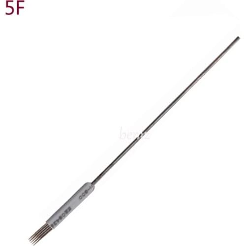 100 Pieces 5F Flat Sterilized Stainless Steel Eyebrow Lip Tattoo Permanent Makeup Needles For Tattoo Machie Pen High Quality