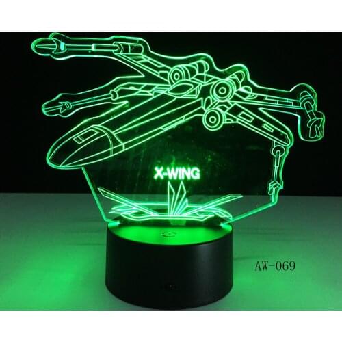 Flying Plane 3D Light 7 Color LED Change Remote Switch Small Night Light Colored lights Office Light For Gift AW-069
