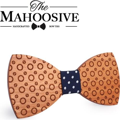 Mahoosive 2017necktie Bowtie Butterfly Gravata Ties For Men Dot Handmade Wood Bow ties boda corbatas mens ties