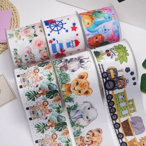 DIY Handmade Materials Printed Grosgrain Ribbon 50 Yard Per Size 57175
