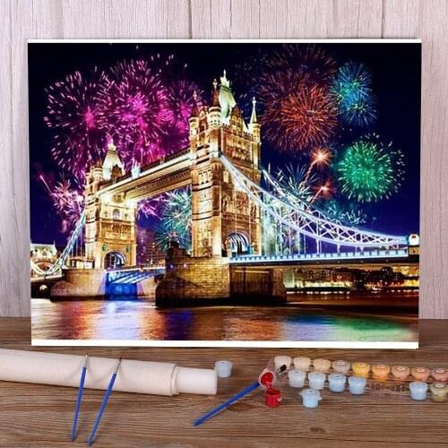 Fireworks Paint By Numbers Kit Oil Paints 50*70 Paiting By Numbers New Design For Kids Handicraft Handiwork