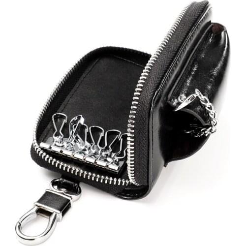 Genuine Leather key holder Men & Women Multi Function Key Case Car Key Wallet Pouch Bag Case keychain organizer Housekeeper