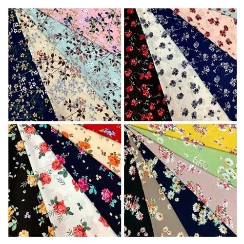 2021 spring new plant flower clothing chemical fiber printing fabric impermeable fabric dress shirt fabric