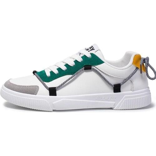 Spring autumn new fashion all-match casual men sneakers mixed colors shallow middle heels lace-up men shoes